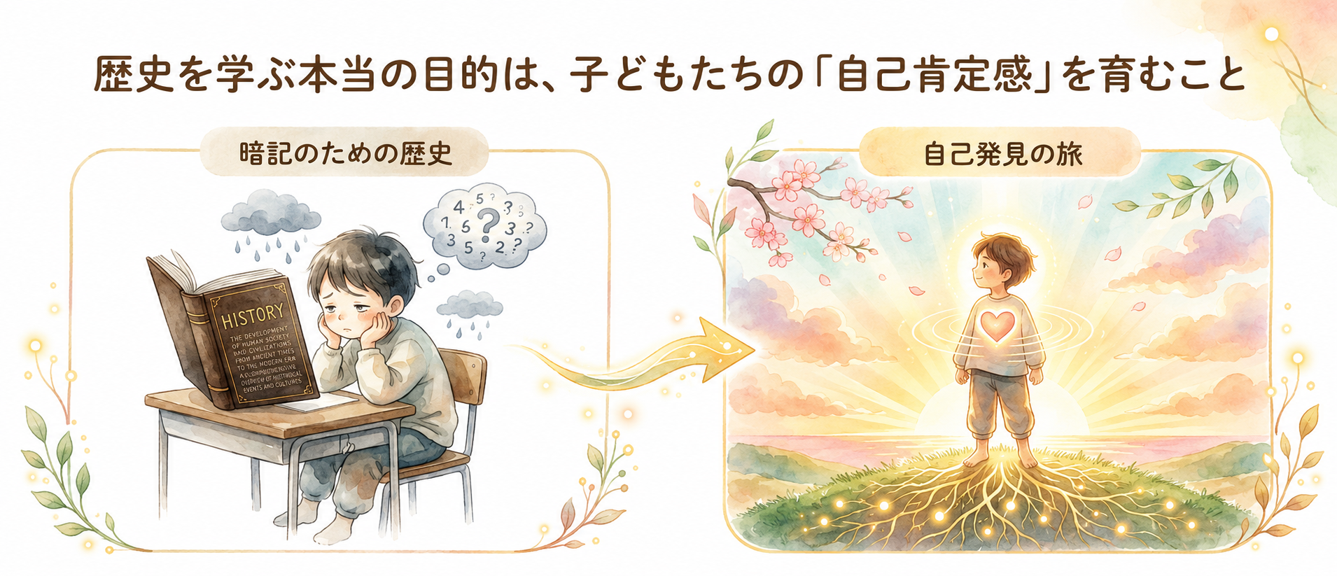 暗記のための歴史から、自分の心の根を見つける自己発見の旅へ